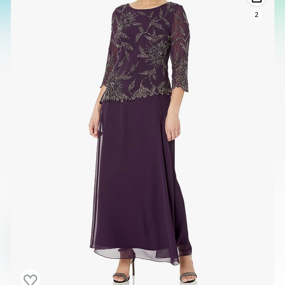 NWT J Kara Women's Petite Scoop Neck Line with 3/4 Sleeve